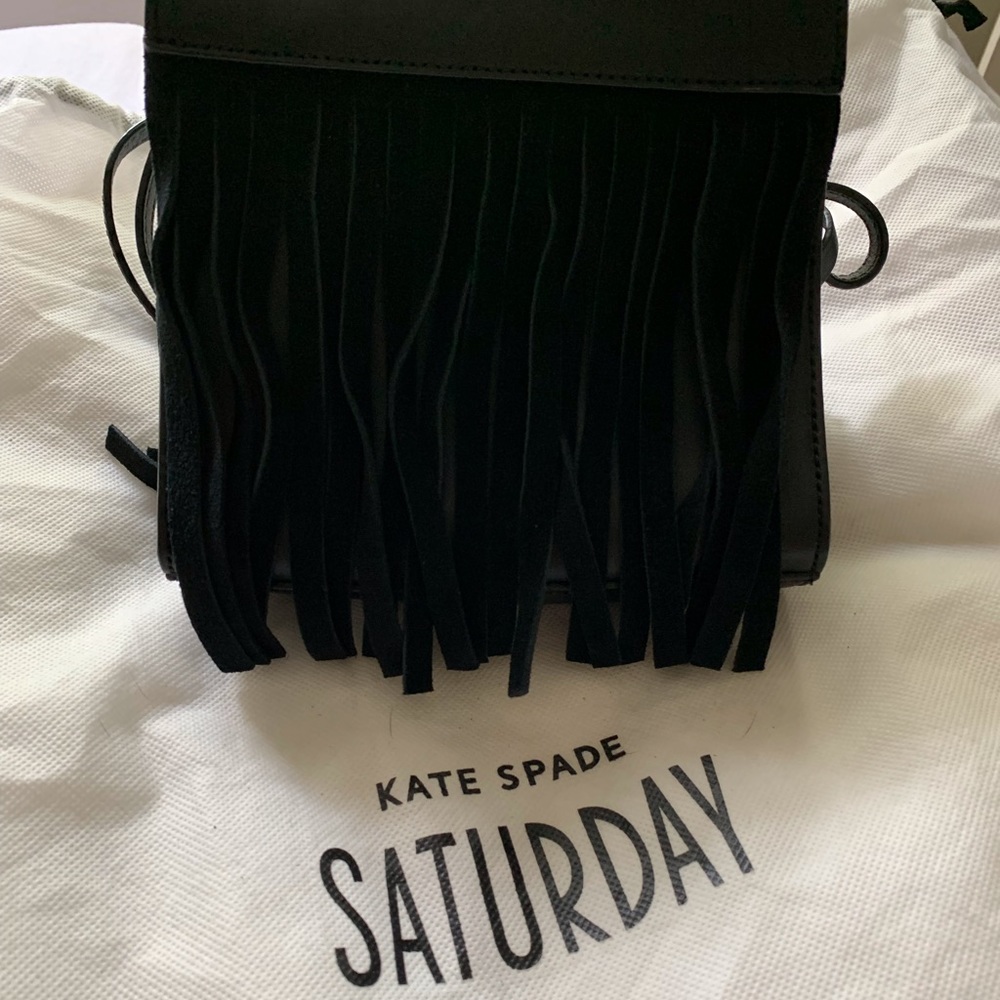 Authentic Mini Kate Spade suede black fringe bag